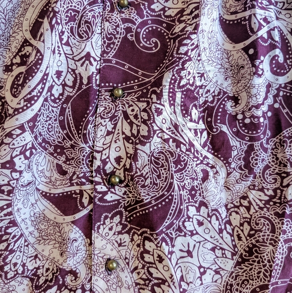Banana Republic Silk Blend Blouse Paisley Print Elastic Hem Small - Picture 2 of 9